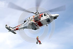 Helicopter of the Spanish Maritime Rescue Team