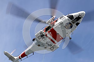 Helicopter of the Spanish Maritime Rescue Team