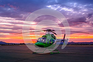 Helicopter during Sunset