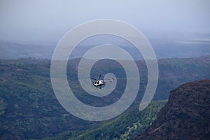 Helicopter over Waimea Canyon