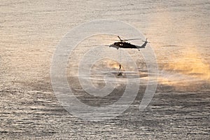 Helicopter training mission over Columbia river
