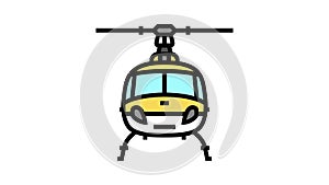 helicopter transport vehicle color icon animation