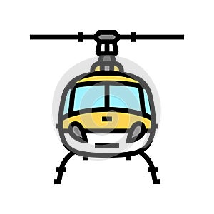 helicopter transport vehicle color icon vector illustration