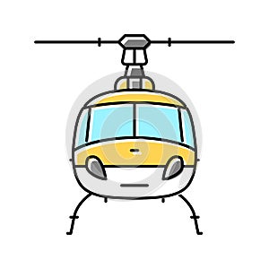 helicopter transport vehicle color icon vector illustration