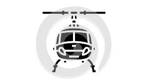 helicopter transport vehicle glyph icon animation