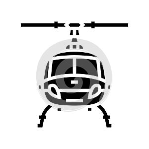 helicopter transport vehicle glyph icon vector illustration