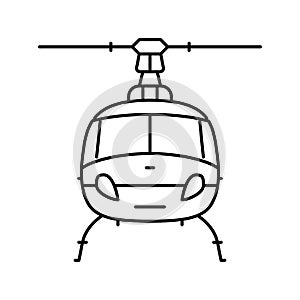 helicopter transport vehicle line icon vector illustration