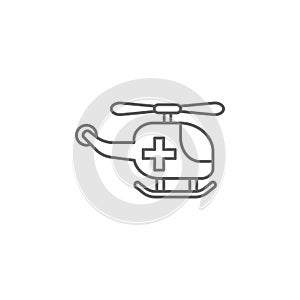 Helicopter, transportation, medicine icon. Element of medicine icon. Thin line i