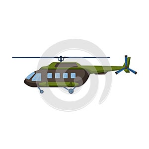 Helicopter vector icon.Cartoon vector icon isolated on white background helicopter.