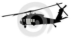 Helicopter vector silhouette