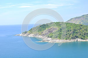 Helicopter view of Phromthep cape at Phuket, Thailand