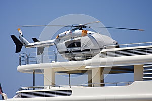 Helicopter on a yacht