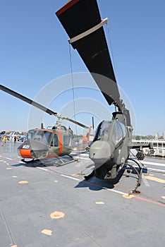 Helicopters on Deck of the USS Intrepid