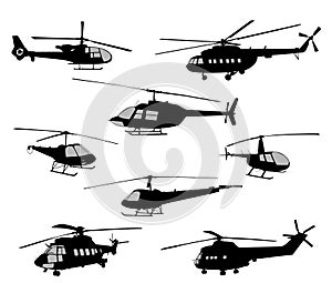 Helicopters silhouettes