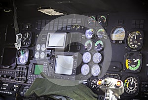 Helicoter pilot cockpit