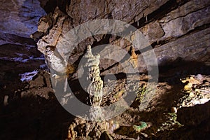 The helictite in New Athos Cave in Abkhazia photo