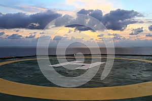 Helideck of Oil Drilling Rig