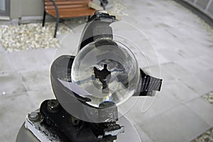 A heliograph or sunshine recorder photo