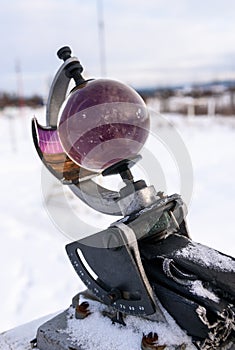 Heliograph. Sunshine recorder. Weather station photo