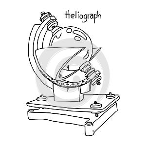 Heliograph - vector illustration sketch hand drawn with black li photo