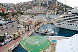 Helipad aka Landing Place for Helicopters on a Cruise Ship.