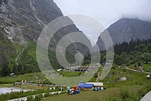 Helipad area annex from Ghangaria, Uttarakhand, India