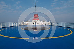 Helipad area on stern of ship