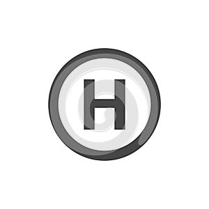 Helipad color icon, Flat Helicopter Platform icon