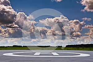 Helipad in the field