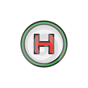 Helipad filled outline icon