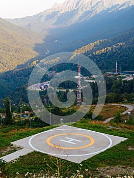 helipad high in the mountains