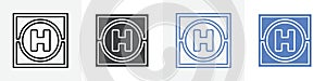 helipad icon vector set use for web