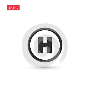 Helipad icon vector design isolated 2