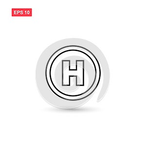 Helipad icon vector design isolated 4