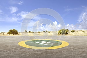 The helipad with landscapes views