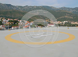 A helipad located high in mountains, Montenegro.