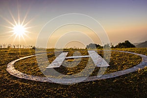 helipad on nature background