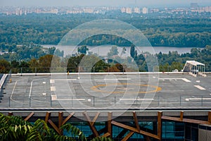 Helipad on the roof of building