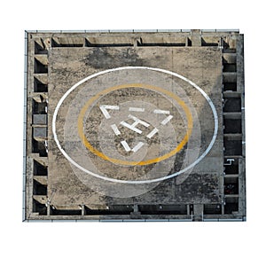 Helipad on the roof of a skyscraper
