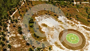 Helipad on a tropical island. Balabac, Palawan, Philippines.