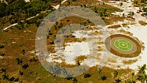 Helipad on a tropical island. Balabac, Palawan, Philippines