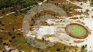 Helipad on a tropical island. Balabac, Palawan, Philippines