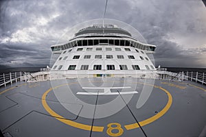 Helipad on upper deck of ship photo