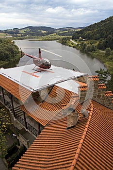 Heliport in the mountain estate photo