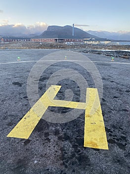 Heliport  in Nanortalik, South Greenland. photo