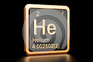 Helium He chemical element. 3D rendering