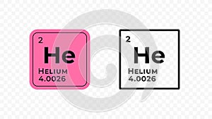 Helium, chemical element of the periodic table vector