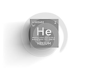 Helium. Noble gases. Chemical Element of Mendeleev\'s Periodic Table. 3D illustration