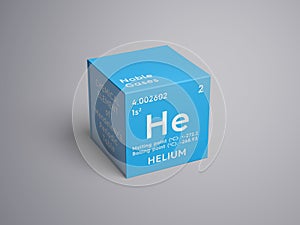 Helium. Noble gases. Chemical Element of Mendeleev\'s Periodic Table. 3D illustration