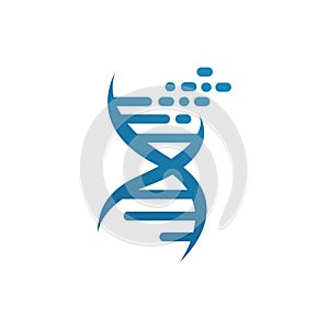 Helix DNA strand logo design vector icon isolated on white background